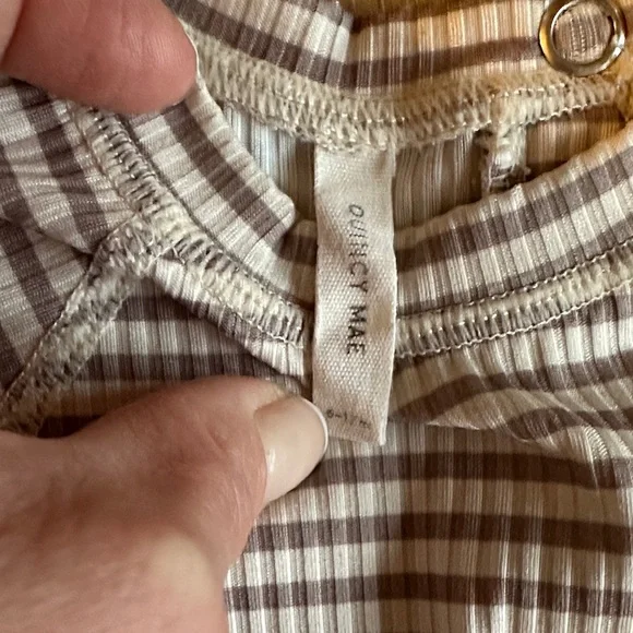 Quincy Mae Striped Kids Swim Set - Cream and Brown - Picture 2 of 5